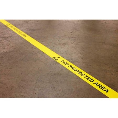 ERGOMAT DuraStripe In-Line Printing, 4inW x 50'L, Yellow, ESD PROTECTED AREA DSIL450Y-ESD-TYPE G